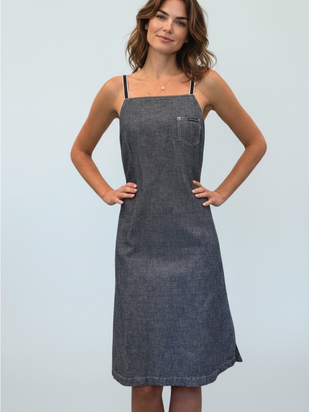 Vintage Calvin Klein Jeans Indigo Flax Denim Maxi Dress